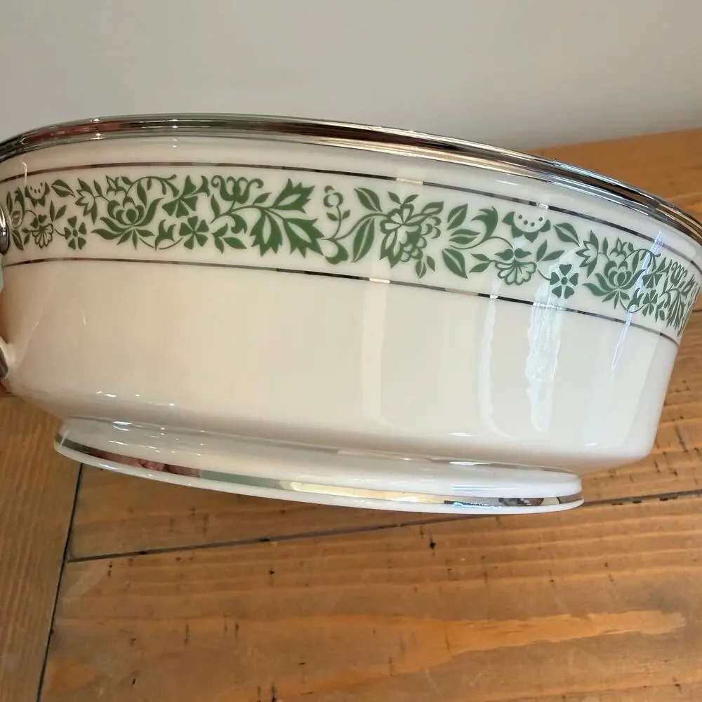 Vintage Lenox Memoir Round Covered Vegetable Bowl 1970 Fine China Mint Condition
